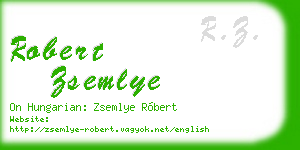 robert zsemlye business card